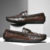 Crocodile Pattern Leather Men Loafers Casual Slip On Flats Ultra-Light Moccasins Leisure Walk Man Driving Shoe Business Footwear