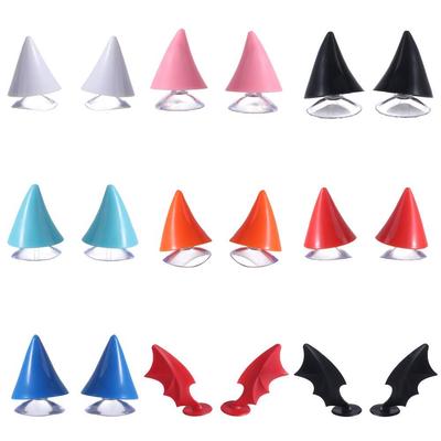 1 Paar Flügelförmige Gummi-Hörnerförmige Kopfbedeckung Coole Moto-Helm-Dekoration Motorrad