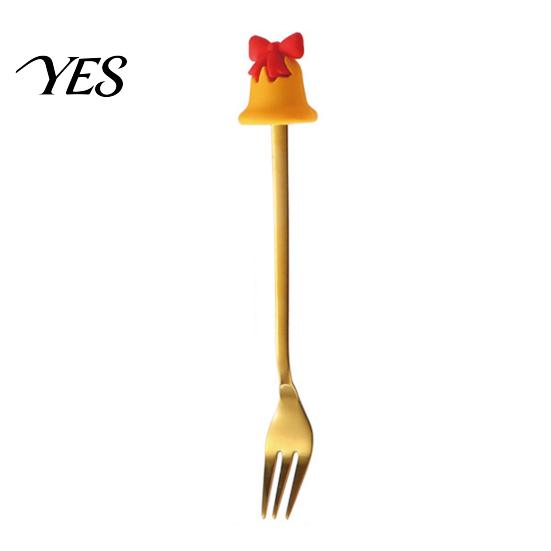 Rust Resistant Flatware Christmas Fork/Spoon, Durable Stainless Steel, with Cute 3D Doll Spoons Decor Utensil, for Festive Home Restaurant Steel Spoon