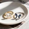 Light Luxury Butterfly Opening Ring Adjustable Crystal Ring New Trendy Finger Jewelry  Women Ladies