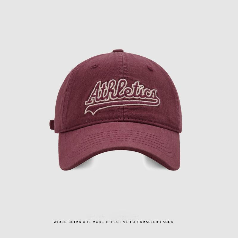 Big head circumference cap female retro couple soft top baseball cap wide brim showing face small sun protection visor male