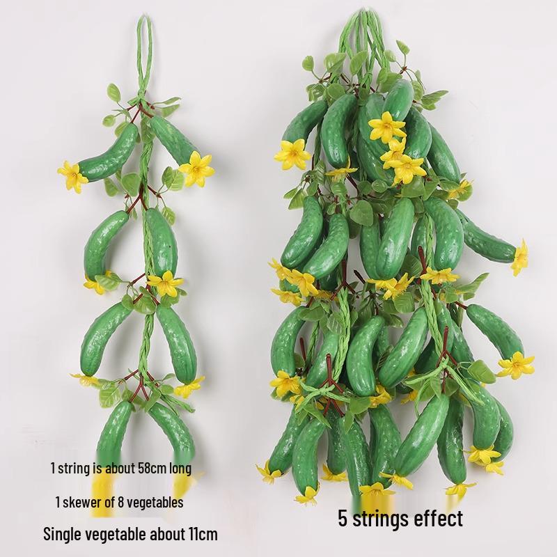 Artificial Vegetable & Fruit Skewer Wall Hanging - Chili & Corn Decor