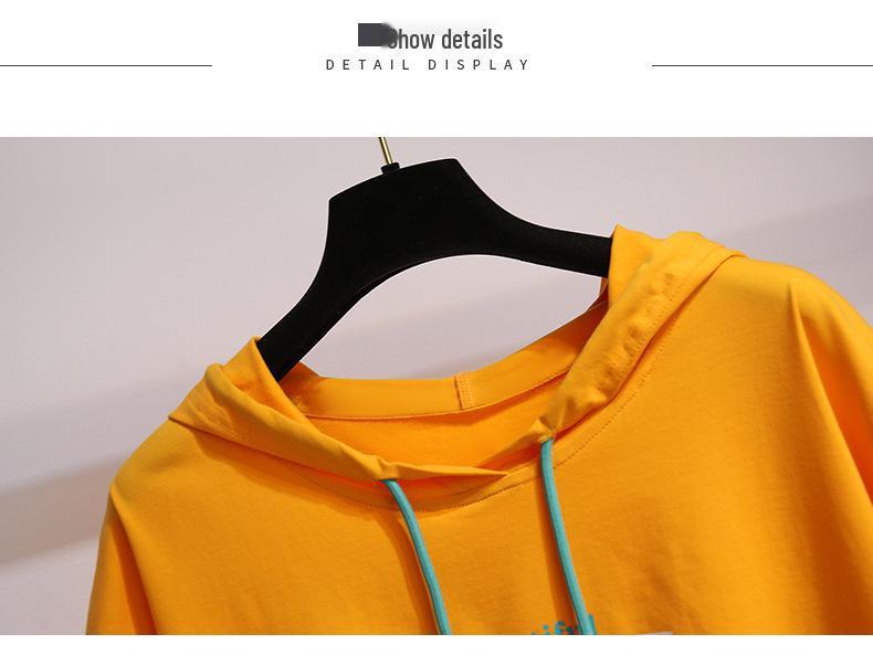 2024 Summer Women's Korean Style Hooded Short Sleeve T-shirt: Loose Fit, Perfect for Female Students
