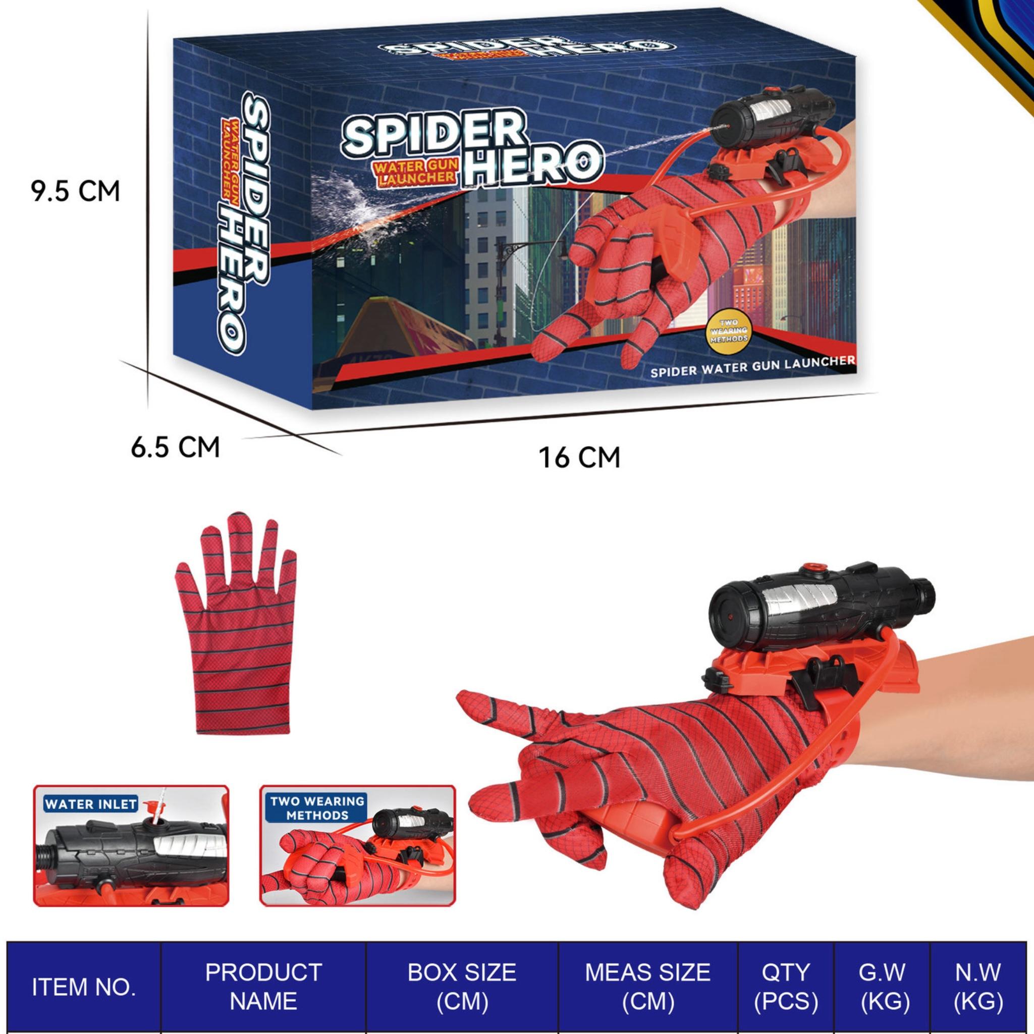 

Водяной пистолет, пусковая установка в виде паука, наручные игрушки для стрельбы из воды, летний открытый бассейн, пляжный реквизит для косплея, игры, подарок для детей Color Box красный