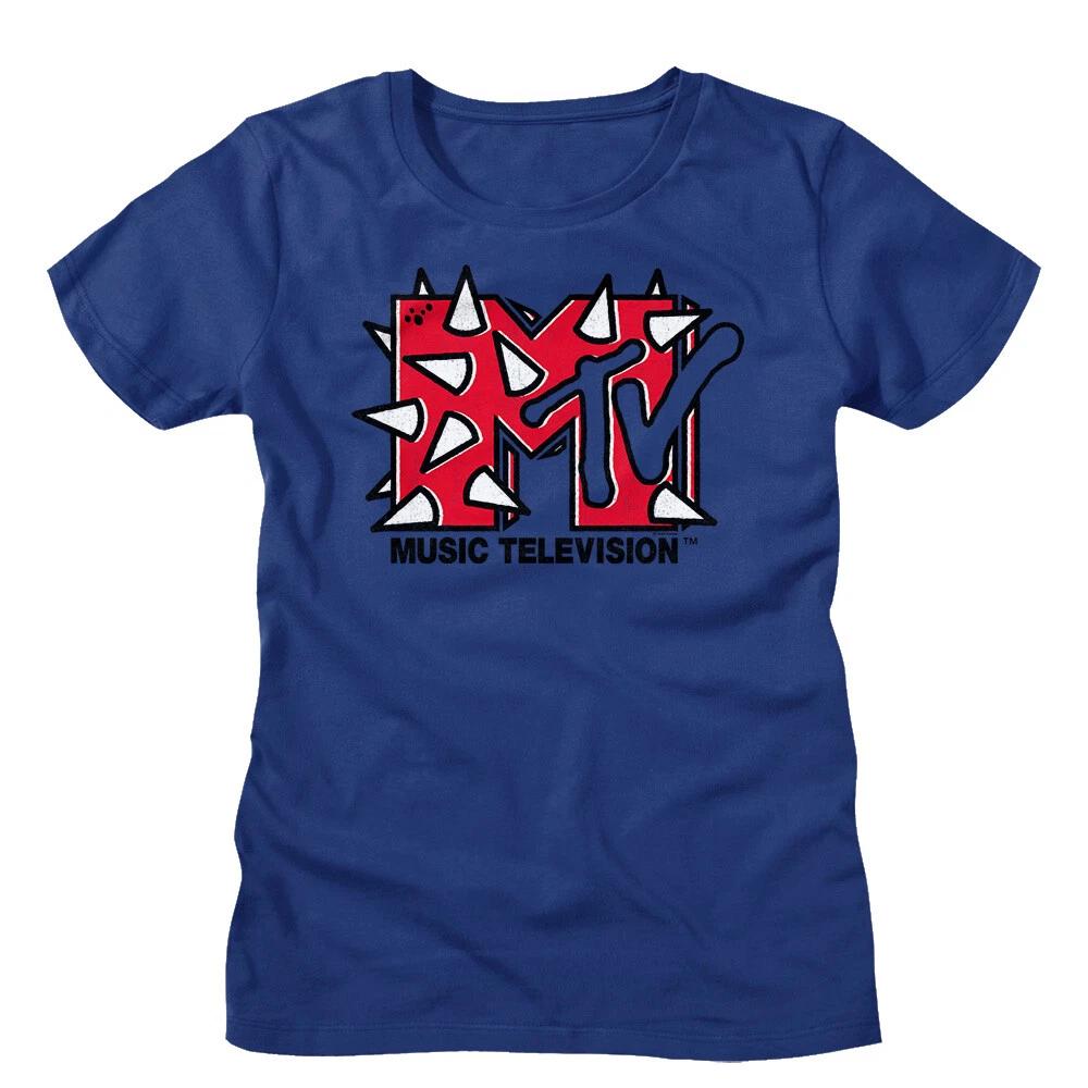 MTV Music Television Red & White Spiked MTV Logo Women s T Shirt L