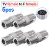 5Pcs F To TV Male/Female Plug Jack Striaght RF Adapter Connector Coaxial Wire Terminal Nickel-plated For TV Antenna Extension