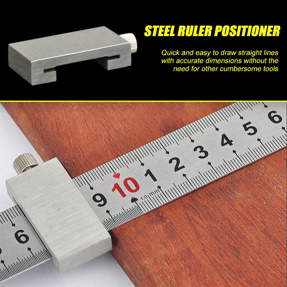 Woodworking Line Drawing Marking Gauge Carbon Steel Ruler Limiter Locator Block
