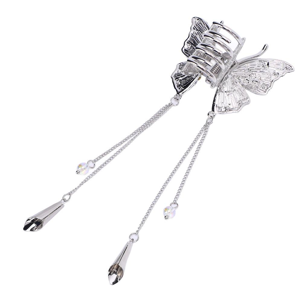 Exquisite Shiny Rhinestone Tassel Hair Claw Clip Butterfly Hair Claw Clip  Women Hair Accessories