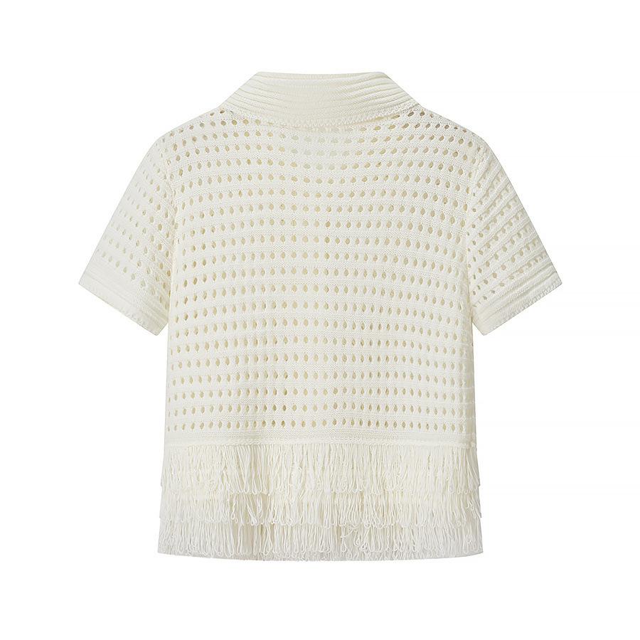 European and American French women's clothing fashion design short-sleeved knitted suit