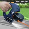 Non-Toxic Retractable Dual Doggie Leash With Led Light 360 Swivel No Tangle For Each Dog Independent Braking With 3M Reflective Leads