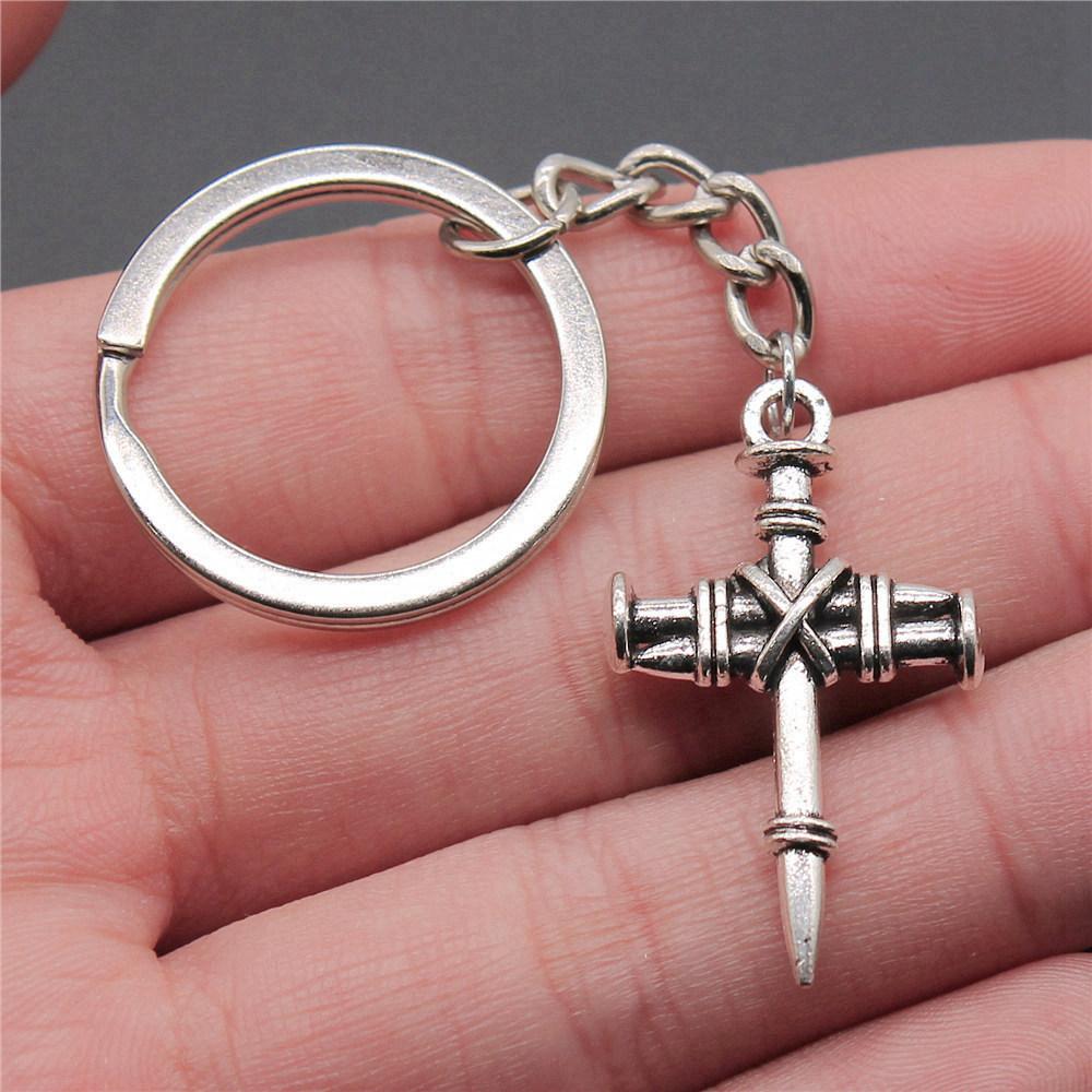 Cross Religious Amulet Keychain for Family Trendy Cute Fathers Day Gift Streetwear Key Organizer