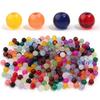 60pcs 8mm Glass Beads Colorful Round Loose Spacer Beads for Jewelry Making DIY Necklace Bracelets Earrings Key Chain Accessories