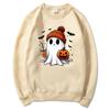 Halloween Ghost Sweatshirt Cute Halloween Pullover Halloween Women's Hoodie Spooky Season Tee Trick or Treat Sweatshirts