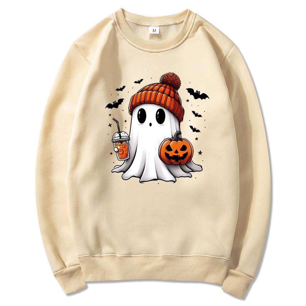 Halloween Ghost Sweatshirt Cute Halloween Pullover Halloween Women's Hoodie Spooky Season Tee Trick or Treat Sweatshirts