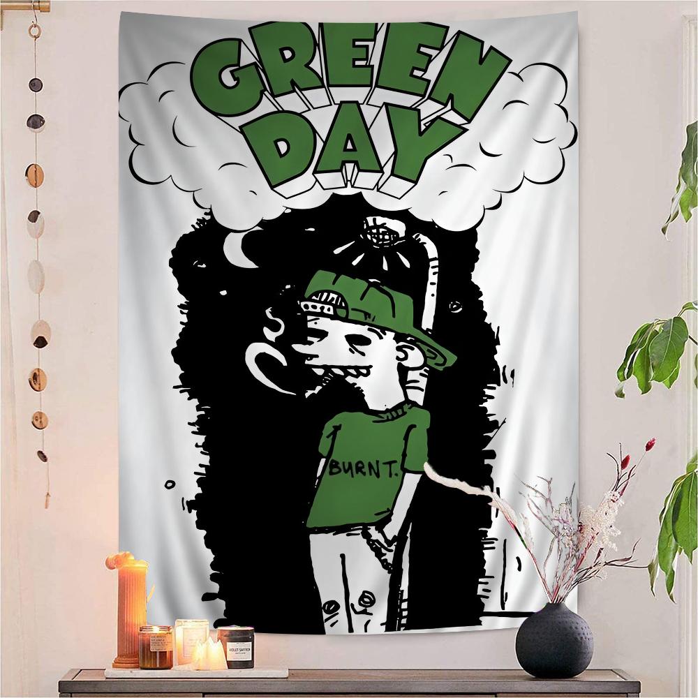 Rock Band Green Day Cartoon Tapestry Home Decoration hippie bohemian decoration divination Home Decor