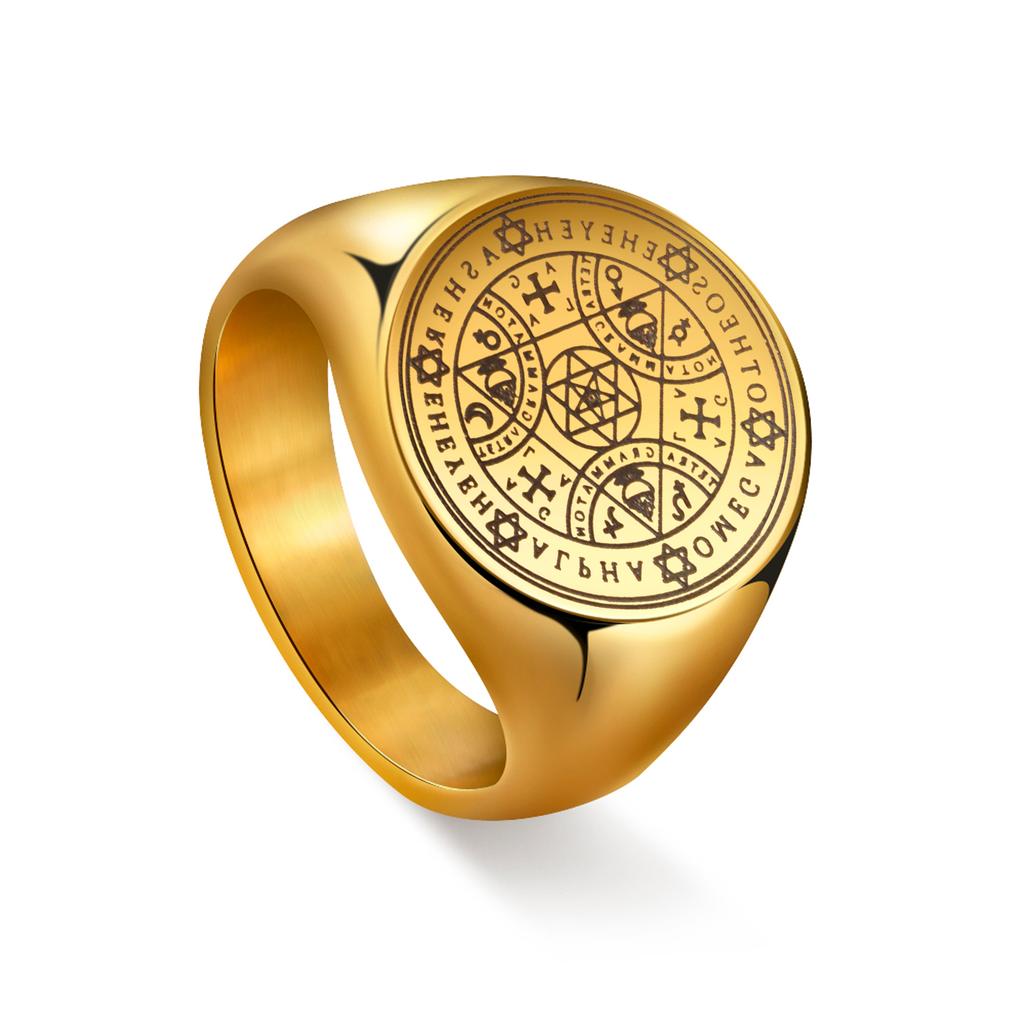 Dawapara Segreto dell'Universo Anello di Salomone Michele Arcangelo Gabriele Jofiel Thavael Azrael Michael Anelli in Acciaio Inossidabile