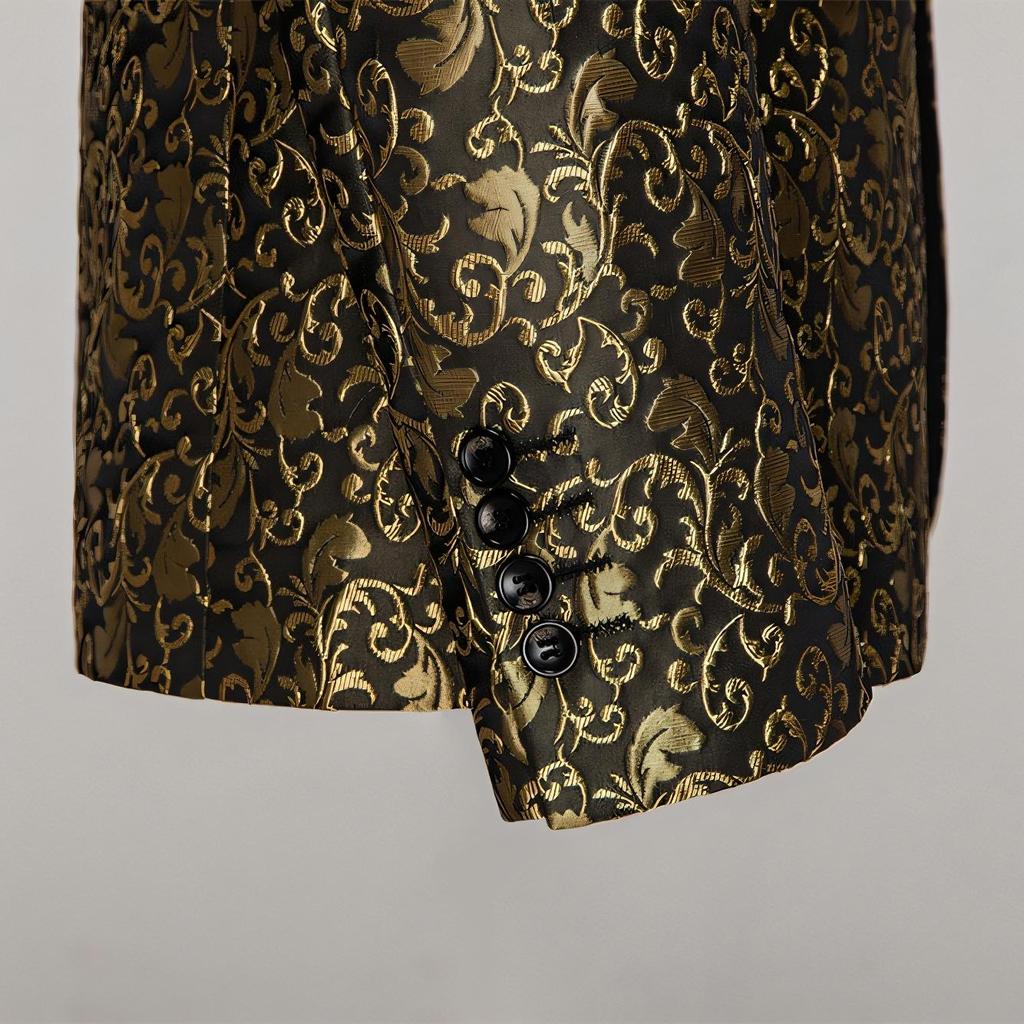 Sacouri Bărbați Costum Jacquard Culori Multiple Slim Bal Nuntă Costum pentru Performanță pe Scenă