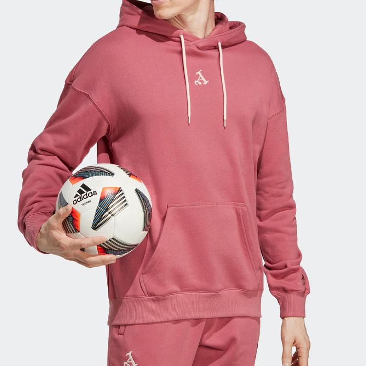 Adidas Solid Color Logo Hoodie Men Hoodies Rock-Pink HT4457