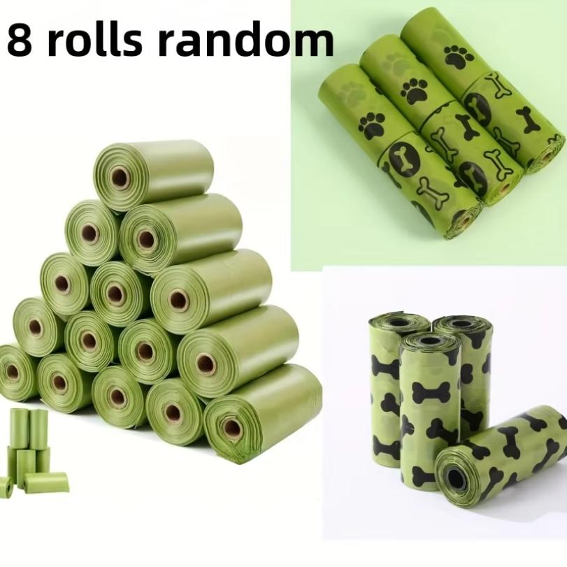 8 Rolls Biodegradable Dog Poop Bags Leak-Proof Unscented Waste Bags for Dogs High-Quality Corn Starch Material