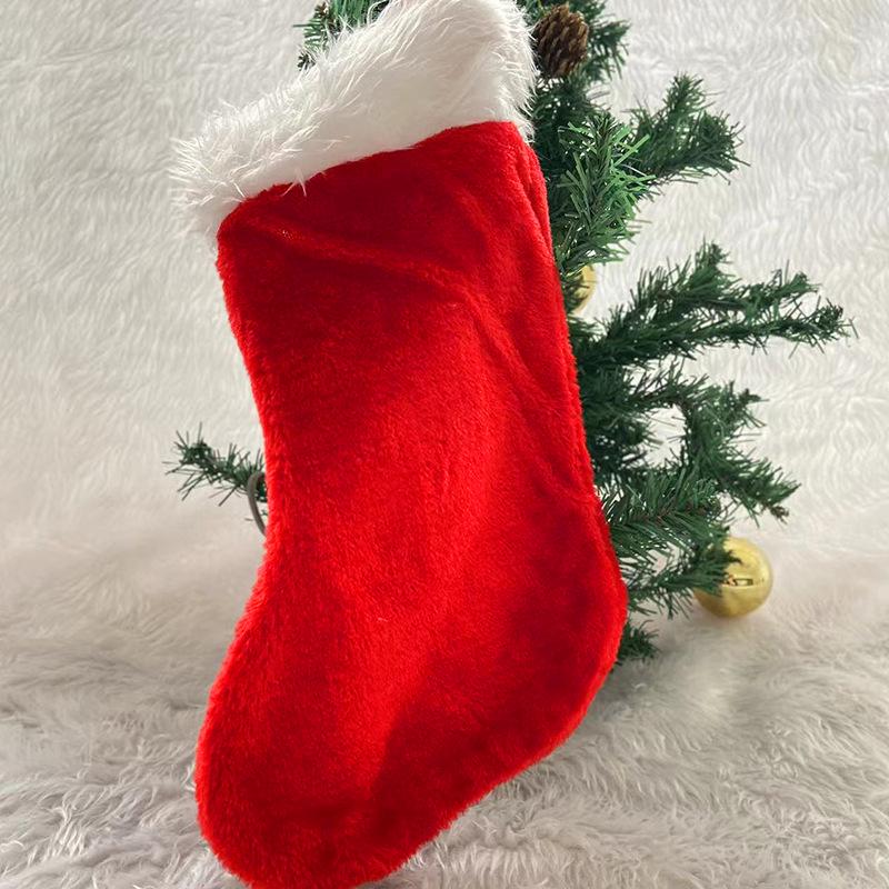 Plush Red Christmas Stockings and Hats for Adults and Children - Festive Holiday Decorations