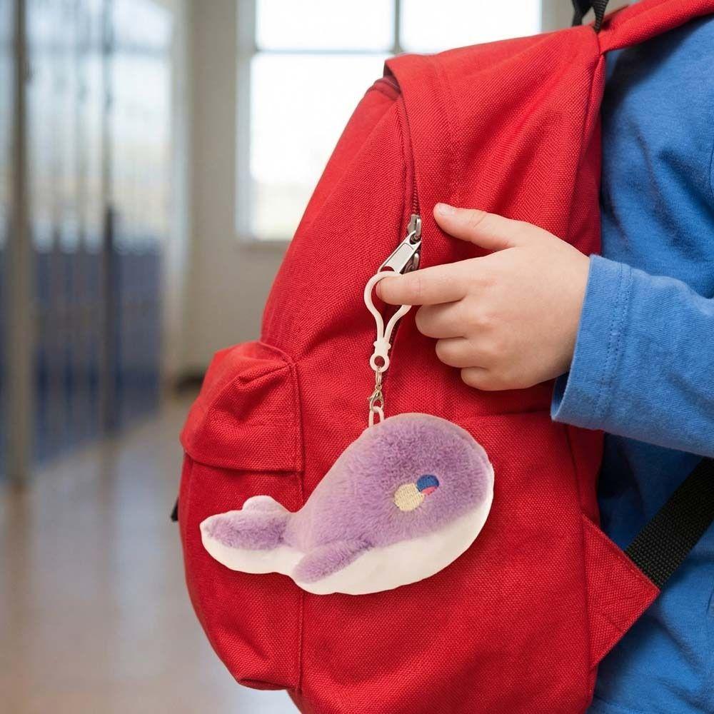 Bag Charms Whale Plush Doll Fluffy Soft Whale Plush Key Ring Whale Plush Pendant Handbag