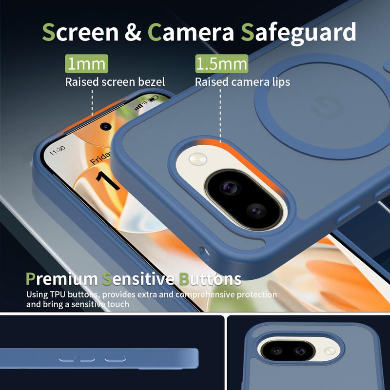 Business Translucent For Magsafe Case For Google Pixel 10 9 Pro XL 10A 9A Shockproof Wireless Charge Matte Magnetic Hard Cover