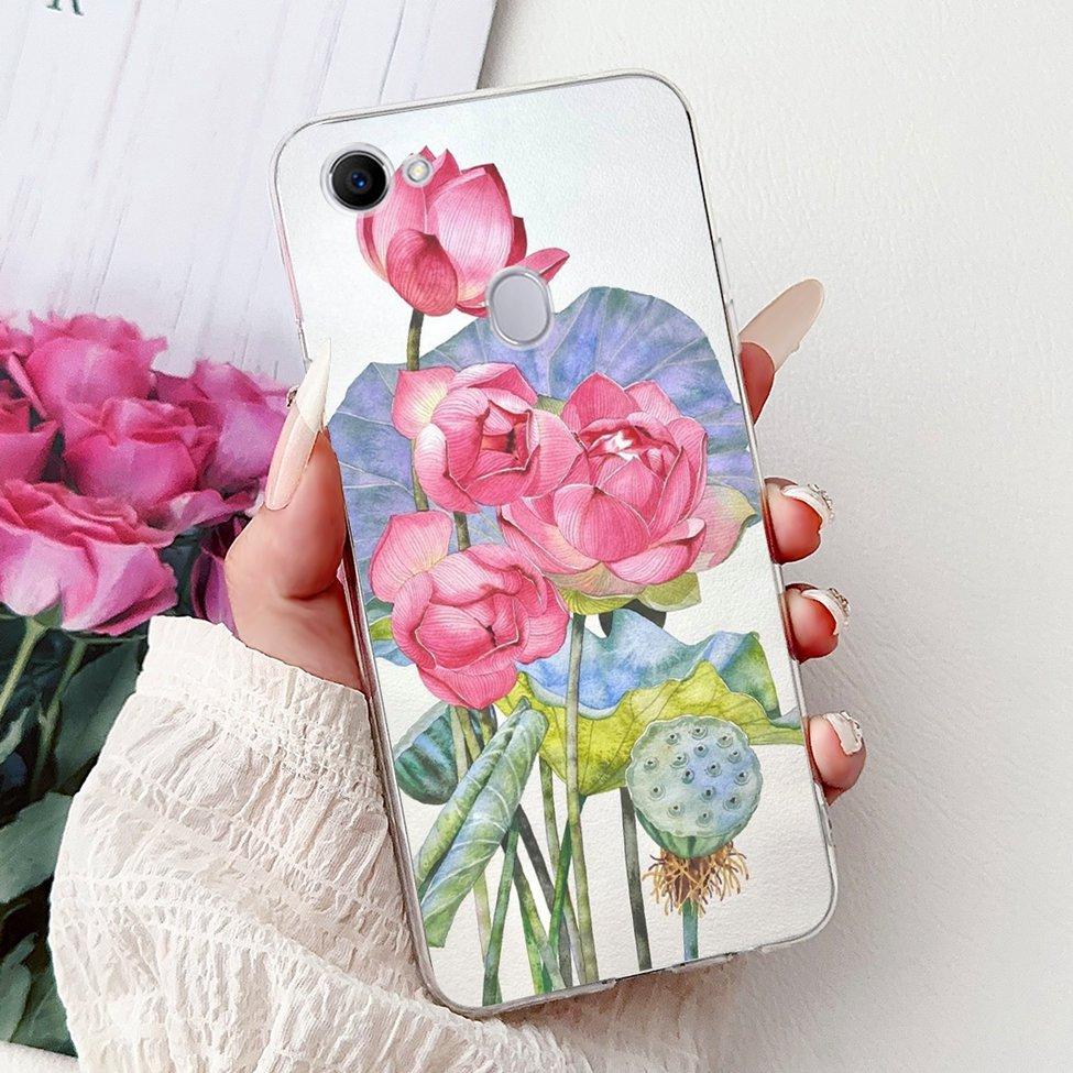 Clear For Oppo F7 Case Kawaii Cute Cat Fashion Flower Funny Luxury Painted Soft Back Cover For OppoF7 Phone Case CPH1821 CPH1819