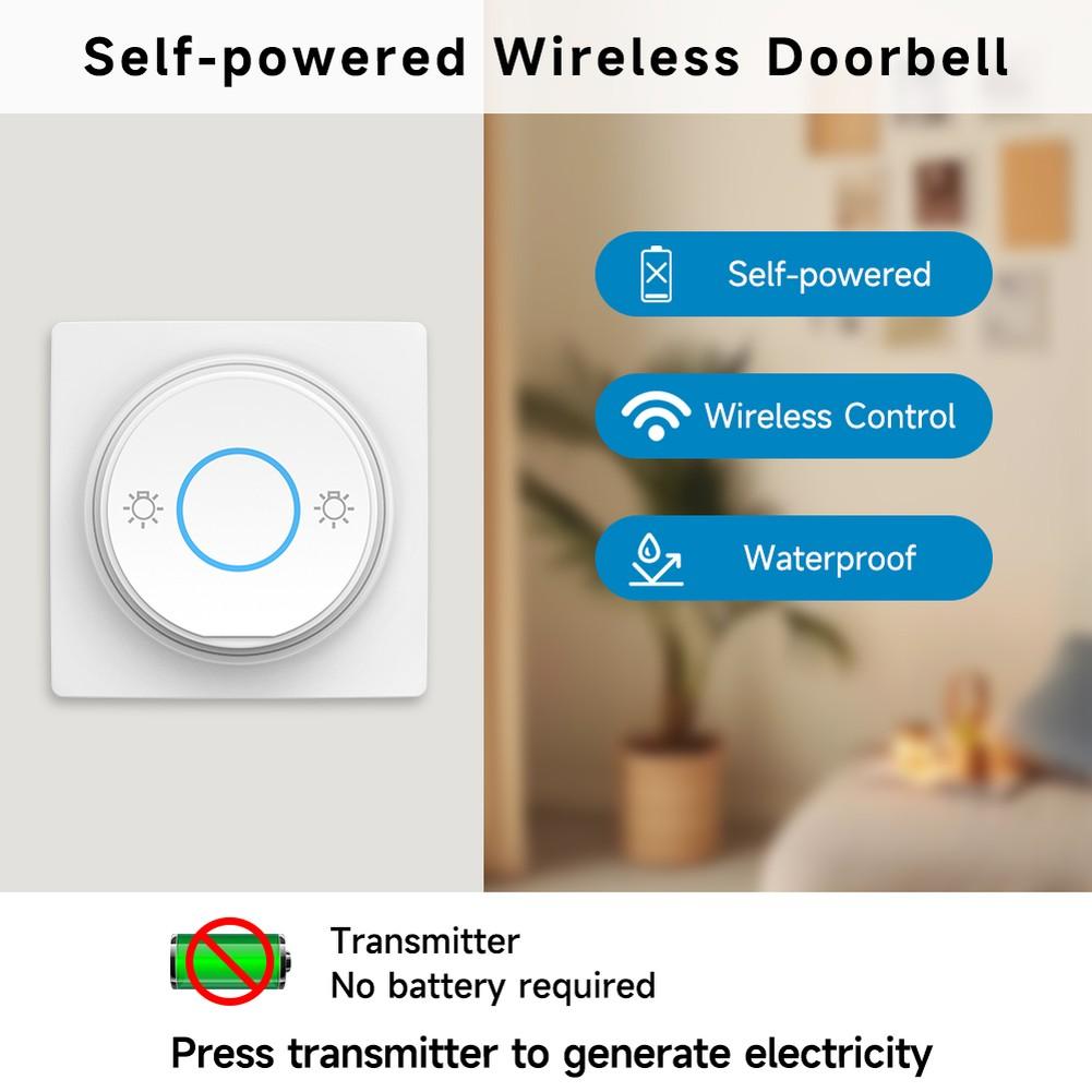 250V Wireless Light Switch with Receiver Set Battery No Wiring Required RF433 Signal Range up to 30 Meters for Home