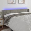 VidaXL LED Headboard Bedroom Furniture Double Bed Accessory Head of Bed Frame Interior Light Grey 3123302