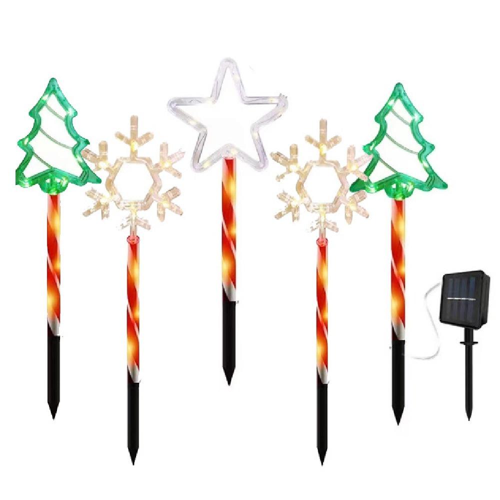 Solar-Powered Santa Claus Solar Lights Cartoon Holiday Decoration Lights  Xmas Party Decorations
