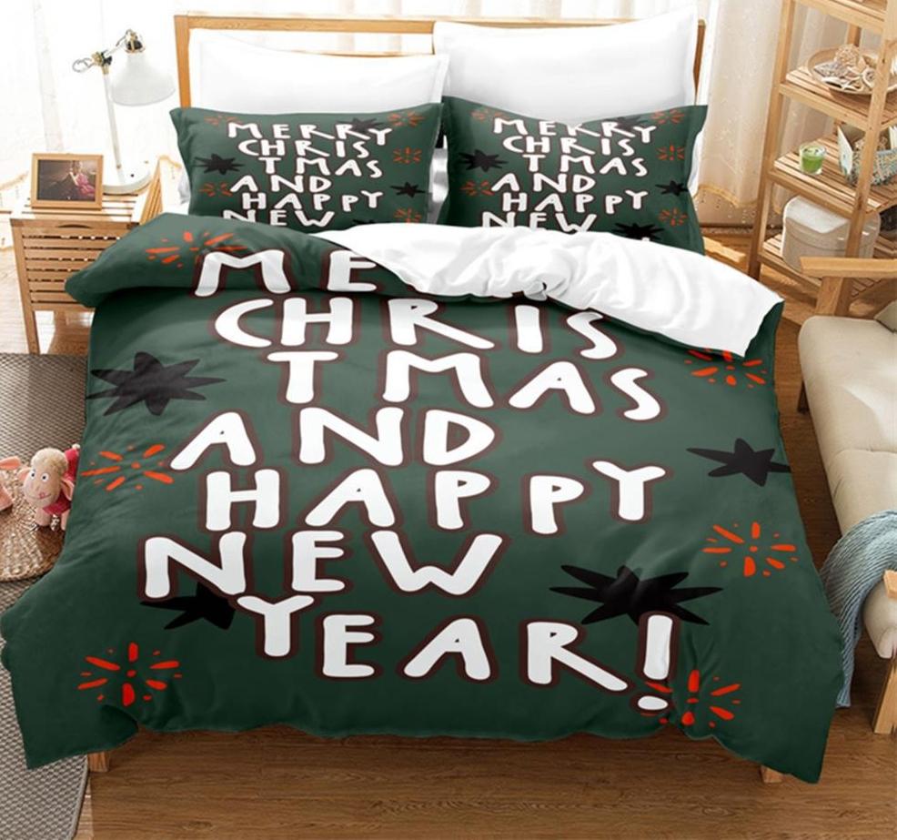 3D Digital Printed Duvet Cover Queen King Size Creative Christmas Bedding Set Fashion Design 3 Piece Set With 2 Pillowcases