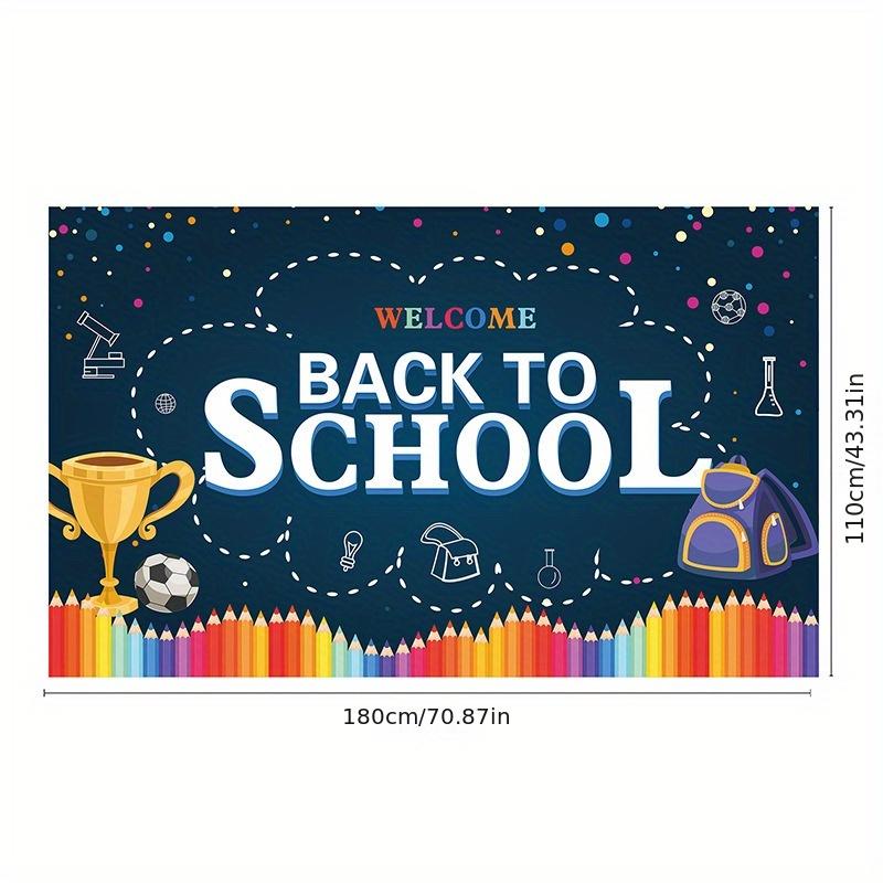 Welcome Back To School Decoration (1pc, Opening Season) – Background Cloth, Banner, Flag for Atmosphere & Party
