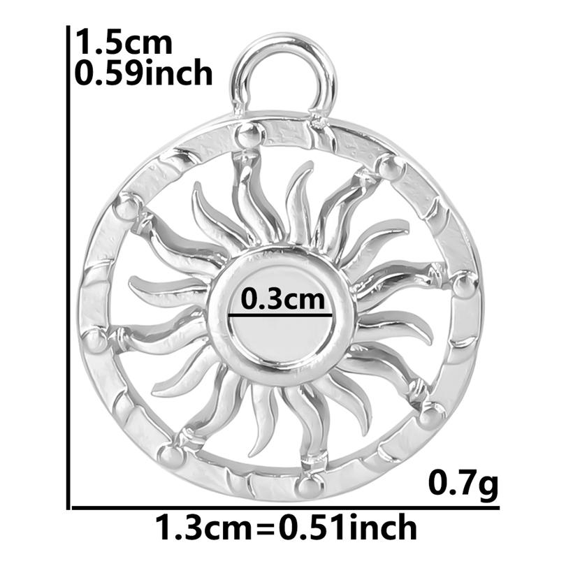 5pcs/Lot Silver Color Le Soleil Pendentif Stainless Steel Charm Pendants For Jewelry Making Supplies Metal Sun Charms Decoration