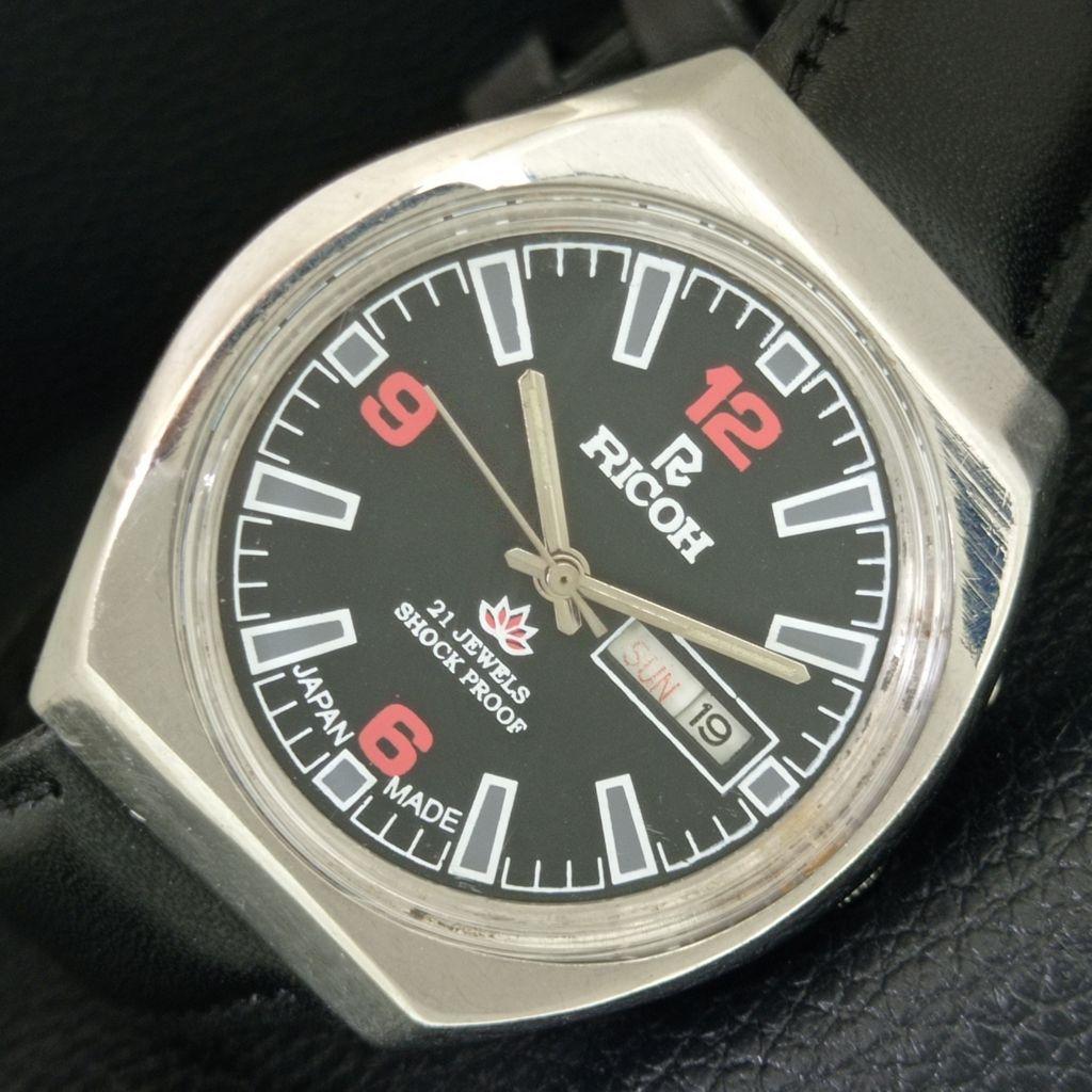 

VINTAGE RICOH R31 AUTOMATIC JAPAN MENS BLACK COLOR DIAL WATCH a707613-1