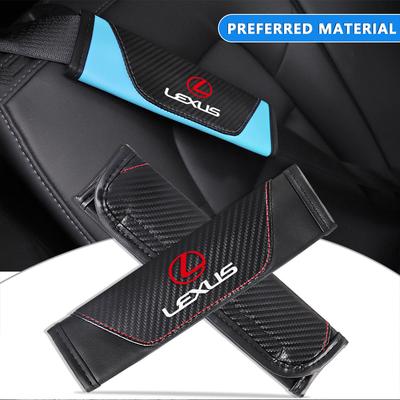 2Pcs Leather Car Cotton Seat Belt Pads Safety Shoulder Mat Accessories For LS LC IS350 ES300h ES300 IS250 IS220d NX350h RX