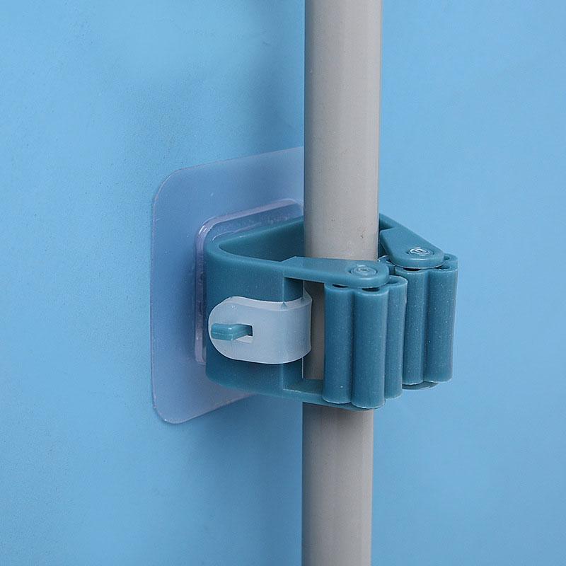 Traceless Sucker Hook Mop Holder Wall Mounted Mop Organizer Holder Brush Broom Hanger Storage Rack