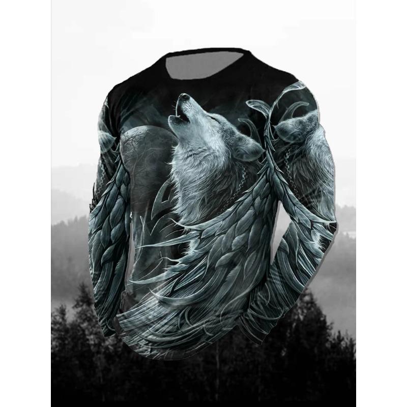 Sale 3D Printed Lion Pattern Men's T-Shirt Casual Comfortable Long Sleeve T-Shirt Unisex Fashion Autumn Unisex T-Shirt Clothing