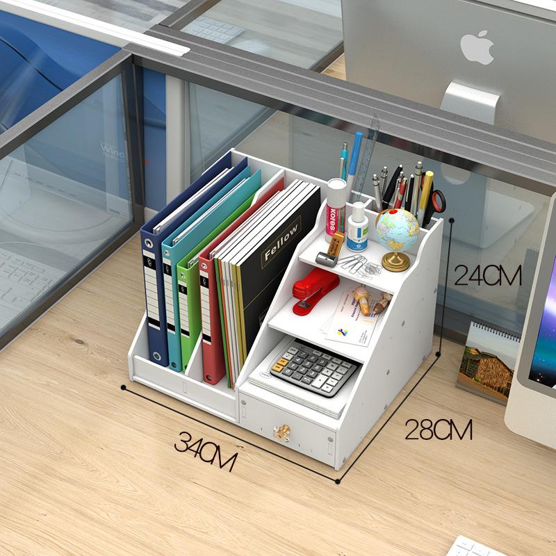 Desk Organizer Shelf - Multi-purpose Book Magazine Storage Stand Holder for School Office Supplies D белый 2950₽