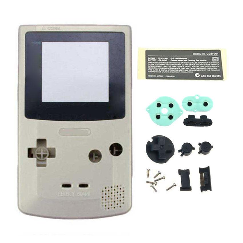 JCD Kunststoffgehäuse für Gameboy Advance GBC-Konsole mit Tasten, Schrauben, Aufklebern und Etikettenteilen