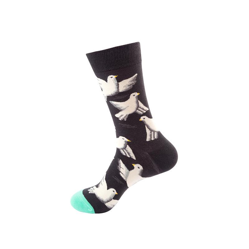 Moyu Trendige Baumwollsocken in Wadenhöhe mit Aufdruck für Damen und Herren – Herbst/Winter Kollektion