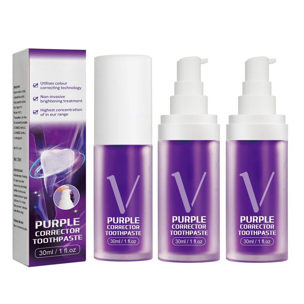 Whitening Toothpaste Purple Corrector Reduce Yellowing Remove Tooth Stain Clean Oral Hygiene Fresh Breath Teeth Bleaching Mousse