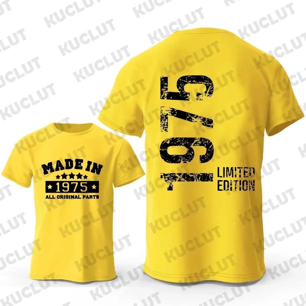 T-Shirts for Men Vintage Made In 1975  48th Birthday 48 Years T-Shirt Mens Tshirt Street Fashion Short Sleeve Shirt Men Clothing