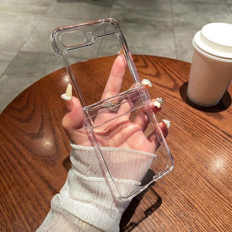 

Transparent Clear Hard Plastic Cover For Samsung Galaxy Z Flip 7 fe 6 5 4 3 5G Flip6 Flip7 Phone Case with Hinge Protection Galaxy Z Flip7