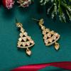 Glänzendes Herz Zirkon Strass Stern Weihnachtsbaum Hängeohrringe Weihnachtsbaum Hängeohrringe Feiertagsparty Schmuck für Frauen Männer