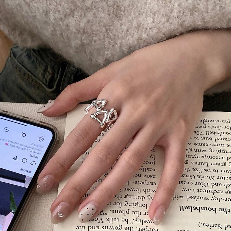 Minimalist Triangle Unique Ring For Women Elegant Geometric Style For Wear Everyday