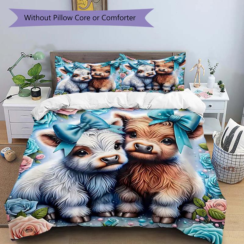 

3pcs Anime Cartoon Design Comforter Set with One Quilt Cover and Two Pillowcases (No Core) - Festive Gift for Bedroom and Guest Room Decoration, Polye 135x200cm
