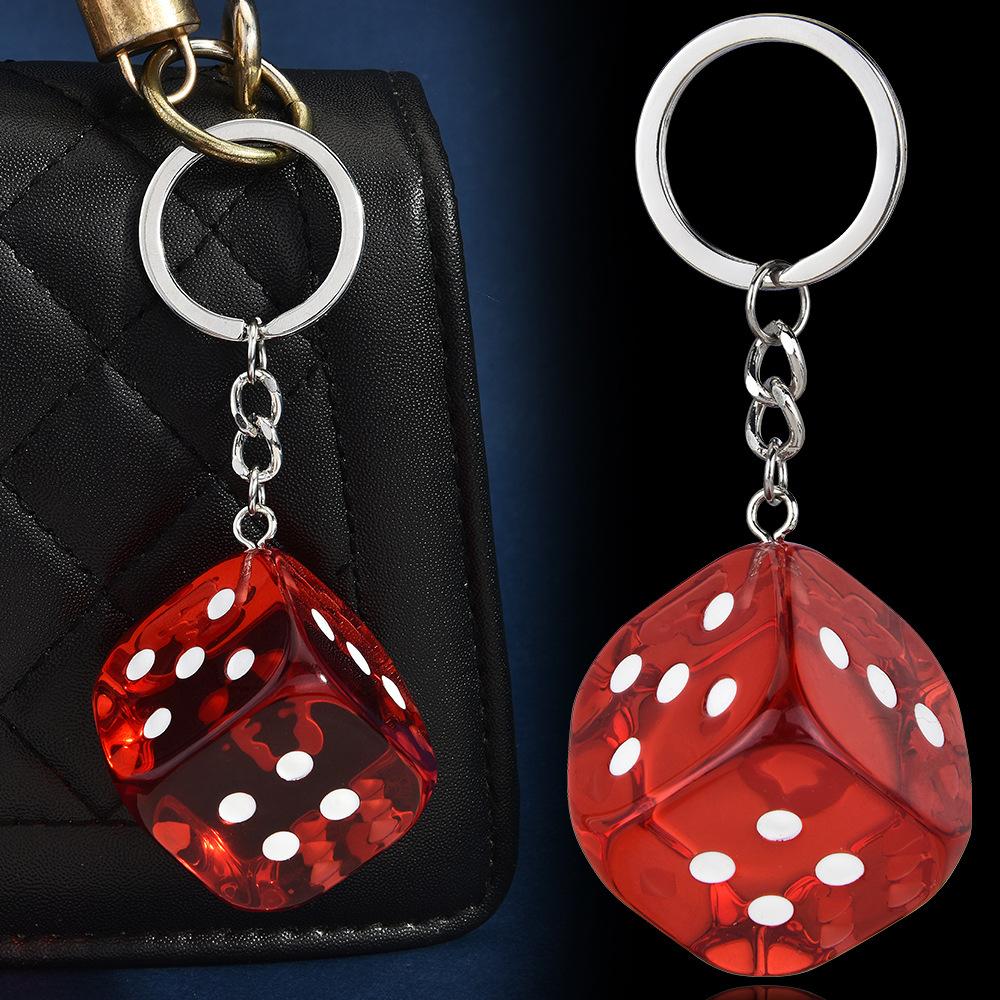 Female Trendy Personality Lucky Dice Keychain