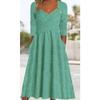 Autumn And Winter New Solid Color Fashion V-Neck Long-Sleeved Dress European And American Women'S Dress