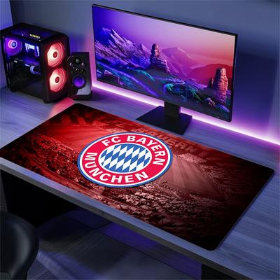 FC Bayern Munich Mouse Pad, Large Gaming Desk Mat, Non-slip XXL Mousepad for Laptop & Tablet, Mini PC Playmat with Stitched Edges