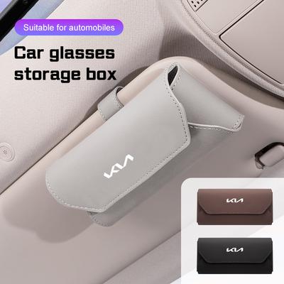 CREC6 Car Sunglasses Box Accessories For K2 K3 K5 K8 Portage Stinger GT Line Sorento Ceed CD Cerato Car Visor Glasses Case Storage
